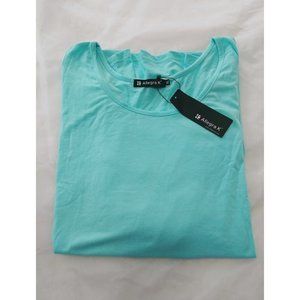 Robins egg blue cold shoulder t-shirt, tall, busty